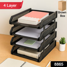 4-Layer Multifunctional File Rack with Drawers for Office Desk
