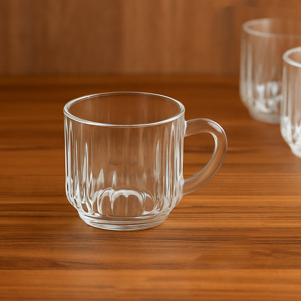 Unbreakable Transparent Plastic Tea Cups (Set of 6 Pc)