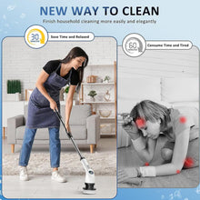 9 In 1 Rechargeable Electric Spin Scrubber with Telescopic Handle (1 Set)