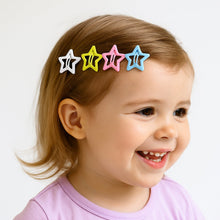 Metal Printed Star Shape Hair Clips (10 Pcs Set)