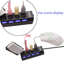 4-port USB hub with GetSet switches and LED indicators