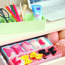 Desktop Storage Organizer Box Set - 5 Grid Compartments for Clothing, Underwear, Socks & Ties (4-Piece)