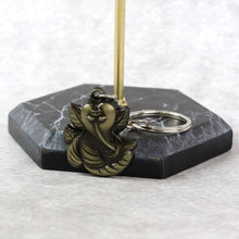 Ganesh Face Antique Black Metal Keychain