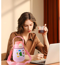 Stainless Steel Vacuum Insulated Water Bottle with Handle & Sticker (700 ML)