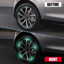 Car Wheel Hub Reflective Car Stickers, Night Warning Stickers (20 Pcs Set/ Multicolored)