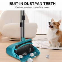 Long Handle Dustpan and Brush 2 Piece Set for Sweeping Cleaning Home Office, Supdi