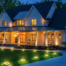 4 Pack Solar Ground Lights, LED Solar Powered Disk Lights Outdoor Waterproof Garden Landscape Lighting for Yard Deck Lawn Pathway Walkway Balcony Decoration