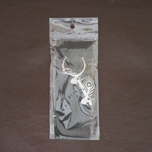 Krishna Flute & Peacock Feather Metal Keychain - (1 Pc)